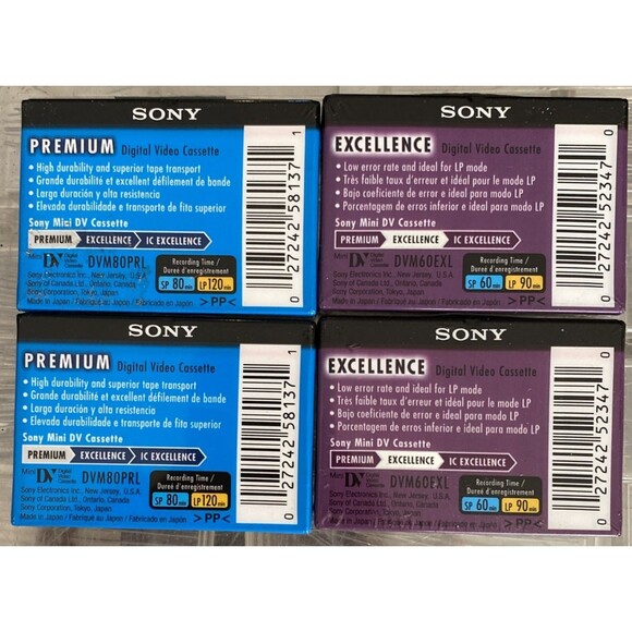 Lot of 4 New Sealed Sony DVC Digital Video Cassettes 60 80  DVM60DXL DVM80PRL - Picture 6 of 6